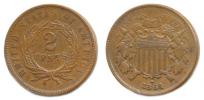 2 Cent 1864 - štít ve věnci