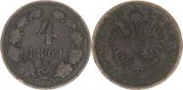 4 kr. 1861 B "patina"