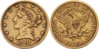 5 Dolar 1901 S - hlava Liberty