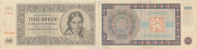 1000 Kčs 1945  sér. 06 A    neperf.     Baj.78a;  Hejz. 78a