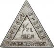 Žichlínek (Sichelsdorf, okr. Ústí n. Orl.). Rudolf Sponer, 1/2 L BIER. Jednostranný Al trojúhelník 29 mm