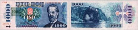 1000 Koruna 1985 - s tištěným kolkem