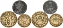 1 Krone 1926 HCN GJ; +2 Kroner 1925 HCN GJ