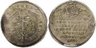 Malý žeton ke korunovaci na římského krále 26.1.1690 v Augsburku. Římská koruna