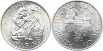 500 Lire 1975 - Historický mincíř     KM 48    Ag 835  11