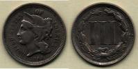 3 Cent 1865 - hlava Liberty (Ni)