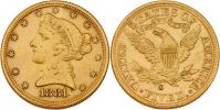 5 Dolar 1881 S - hlava Liberty