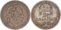 20 kr. 1868 KB - MAGYAR KIRÁLYI      "R"