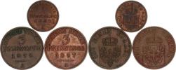 1 Pfennig 1867 A; +3 Pfennige 1857 A