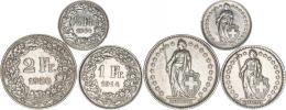 2 Francs 1920 B; +1 Francs 1914 B; +1/2 Francs 1941 B 3 ks