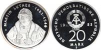 20 M 1983 - Martin Luther     jako KM 94    "REPLIKA"  Ag punc