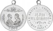 Nesign. - medailka na stříbrnou svatbu 24.4.1879 -