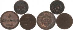 1/4 kr. 1851 A; +1/2 kr. 1851 B; +1 kr. 1851 A       3 ks