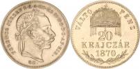 20 kr. 1870 KB "R" "excelentní stav"