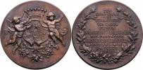Svatební medaile 1900 - dva andělé drží korunu nad