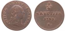 Cu 1/4 Krejcar 1781 S