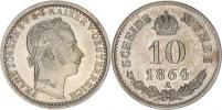 10 kr. 1864 A "R" "sbírkový stav"