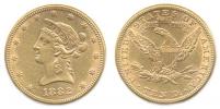 10 Dolar 1882 - hlava Liberty