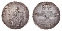 Větší jeton na korunovaci v Praze 6.9.1791 - lev se