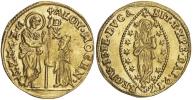 Alois Mocenigo II. (1700-09). Zecchino (dukát) b.l. (3.49 g). Fr.-1358. n. zvlněn