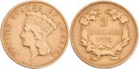 3 Dolar 1874 - hlava indiána