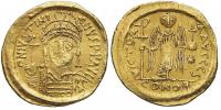 Justinianus I. (527-565). Solidus z let 538 - 545 (4,352 g), minc. Constantinopolis (R: VICTORIA AVGGGS * / CONOB - 6. officina). Sear-137