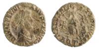 Valentinianus II.375-392 AE4 R.Victoria a zajatec Aquileia RIC.58a