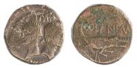 Gallie, Nemausus, Augustus a Agrippa 12n.l. L:dvě hlavy R:krokodýl u palmy, RPC.524