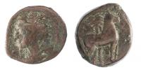 Zeugitana,Karthago 4-3st.př.n.l. AE17 L:Tanit R:kůň a palma SNG.Cop.116