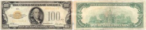 100 Dolar 1928 - GOLD CERTIFICATE