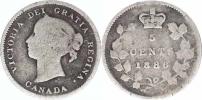 5 Cents 1886       Ag      KM 2      "R"