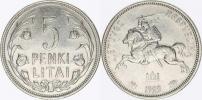 5 Litai 1925        KM 78       Ag 500  13