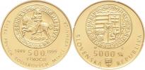 5000 Koruna 1999 - 500 let ražby tolarových mincí