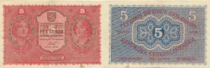 5 Kč 1919 sér. 0135          Baj. 8    neperf.