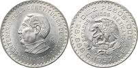 10 Pesos 1957 Mo - 100 výr. konstituce        KM 475      Ag 900