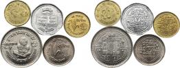 5 Rupees 1980;  +50 Paisa 1981; +25 Paisa 1981; +10 Paisa 1976