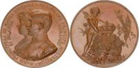 Ferdinand I. král Rumunska a princezna Marie z Edinburghu - svate bní medaile - Spojené busty zleva