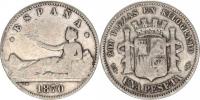 1 Peseta 1870 DE-M            KM 653     Ag 835  5 g