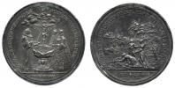 Německo - křestní medaile 18. stol.  A: Alegorický výjev křtu skr