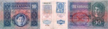 10 Koruna 1915 - stříhaný kolek