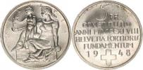5 Francs 1948 B - 100. výročí konstituce       KM 48    Ag 835