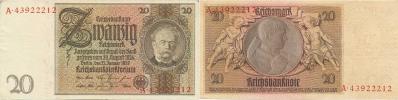 20 RM 22.1.1929  sér. A podtisk B - mírová      Baj. D 3;  Hej. D