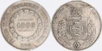 1000 Reis 1861       KM 465     Ag 917  12