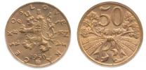 50 hal. 1950 - bronzový odražek      "RR"